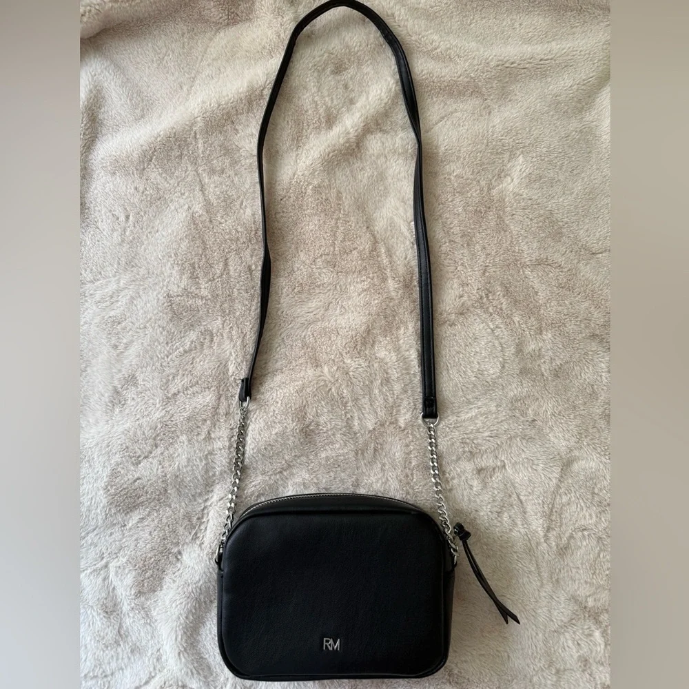 NWT Rebecca Minkoff Diamond Quilt Studded Top Zip Crossbody Bag Black